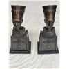 Image 3 : 2 Vintage Cast Metal Egyptian Busts