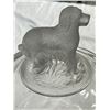 Image 2 : Vintage St. Bernard Clear Glass Footed Covered Compote