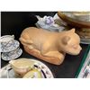 Image 3 : Large Vintage Variety Lot: Porcelain Dishware, Terracotta Cat
