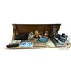 Image 1 : Vintage Variety Lot; Record Player, Conch Shell, Scale, License Plates and more