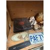 Image 2 : Vintage Variety Lot; Record Player, Conch Shell, Scale, License Plates and more