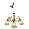 Image 1 : Vintage 6 Arm Hanging Brass Chandelier