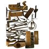 Image 2 : Vintage Variety Lot of Tools; Calipers, Blacksmith Tongs, Draw Knife and More