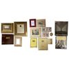 Image 1 : Variety Lot of Picture Frames, White Gloves, Pink Floral Dress, Box and More