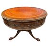 Image 1 : Vintage Double Drawer Leather Top Ball and Clawfoot Table