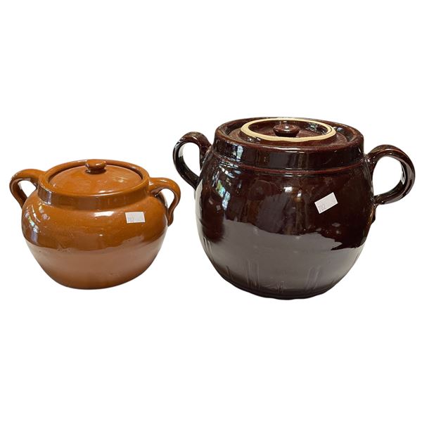 2 Vintage Bean Pots (Assorted Size) 1x Alberta Potteries