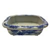 Image 2 : Vintage Blue and White Porcelain Four Footed Planter