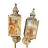 Image 2 : Pair of Beautiful Slag Glass Wall Lantern Sconces