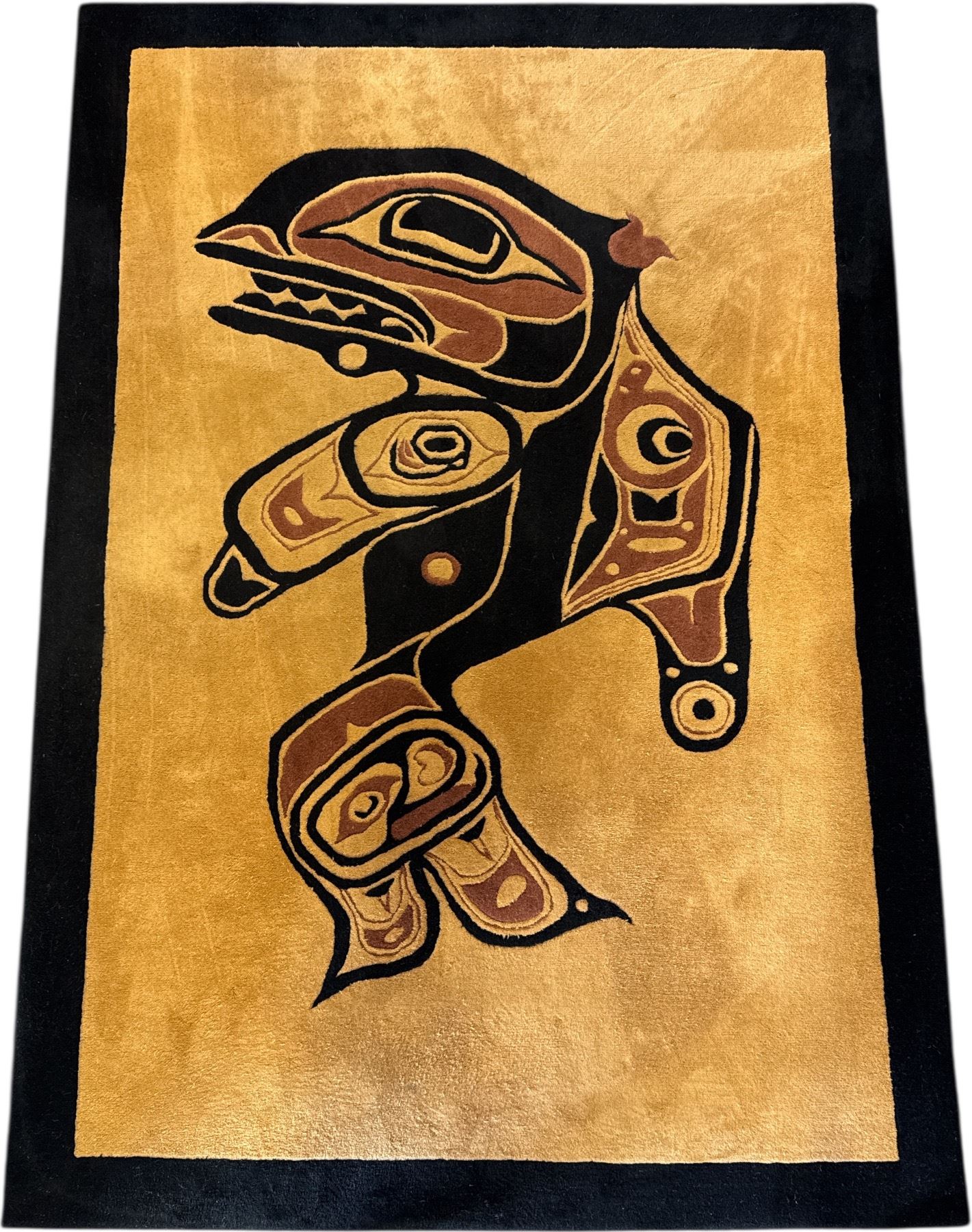 Vintage Jordan's Rugs First Nations Killer Whale Print Rug
