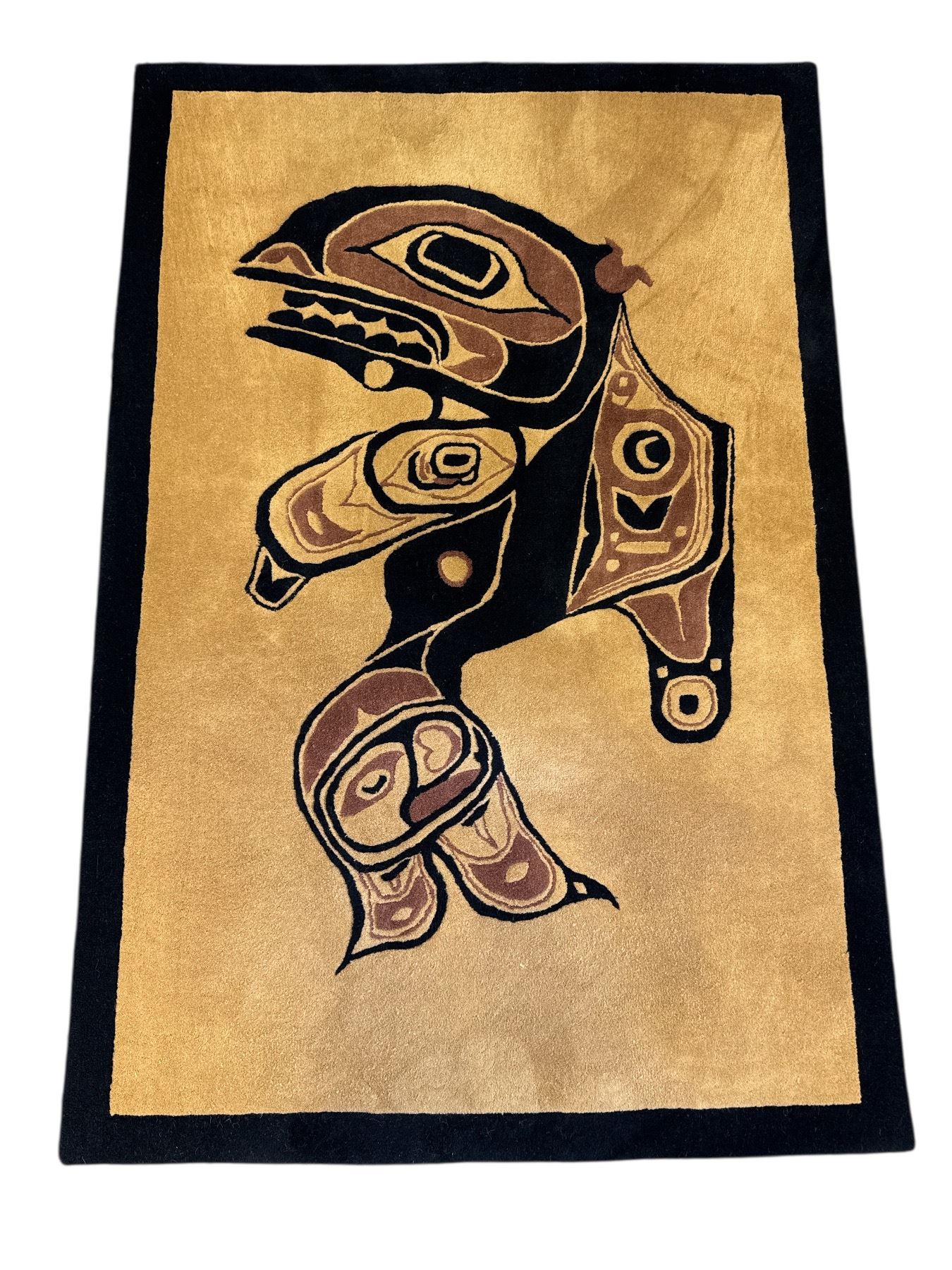 Vintage Jordan's Rugs First Nations Killer Whale Print Rug