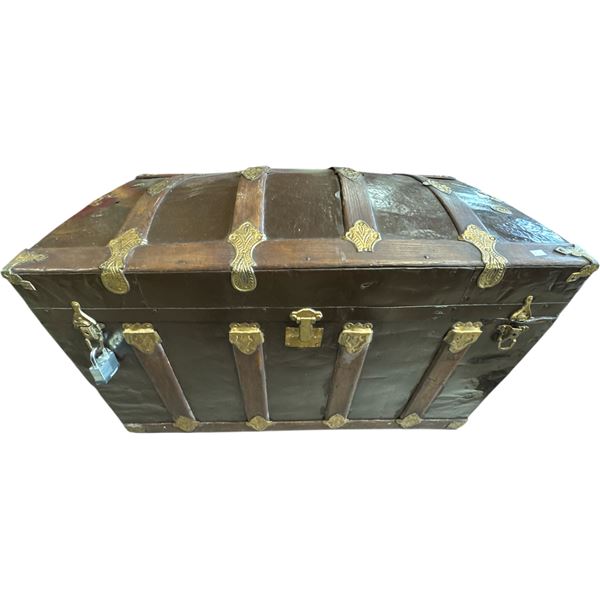 Antique Cedar Lined Domed Trunk