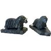 Image 1 : 2 Vintage Inuit Hand Carved Soapstone Yak Figurines (1 Missing The Horns)