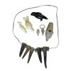 Image 1 : Assorted Inuit Hand Carved Soapstone & Bone Items: Pipe, Seal Figurines, Bird, Necklace, & More