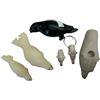 Image 3 : Assorted Inuit Hand Carved Soapstone & Bone Items: Pipe, Seal Figurines, Bird, Necklace, & More