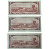 Image 2 : 3 x 1954 Canadian 2 Dollar Bank Note