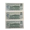 Image 2 : 3x Vintage 1973 Canadian $1 Bills Signed Crow, Lawson, Bouey