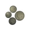 Image 2 : 4 Antique Canadian Silver Coins: 1892 Quarter, 2x Dimes (1886 & 1900), & 1 5cent (1902)