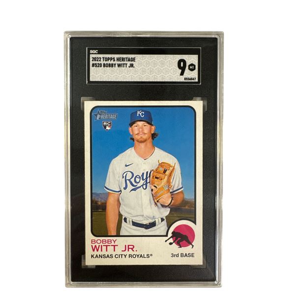 SCG Graded 9 MT Bobby Witt Jr. 2022 Topps Heritage #520 Baseball Card