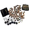 Image 1 : Assorted World Coins, Needle Point Coin Purse, Assorted Key Rings
