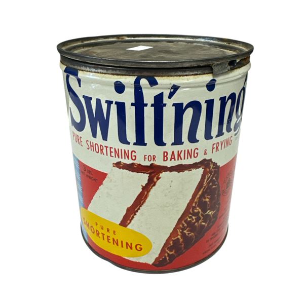 Vintage Colourful Swift'ning Pure Shortening Tin With Lid