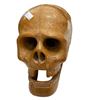 Image 1 : Vintage Hand Carved Wooden Skull Table Top Light
