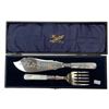 Image 1 : Vintage Mother Of Pearl Handled Fish Cutting Set With Original Case
