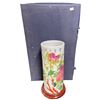 Image 1 : Vintage Chinese Hand Painted Floral Bird Design Porcelain Case On Stand