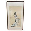 Image 1 : Vintage Asian Painting On Silk Screen Of A Woman