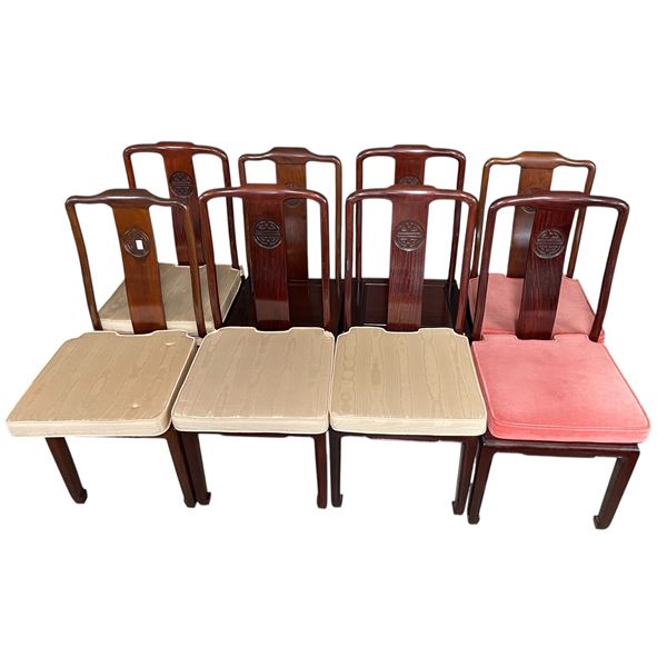 8 Vintage Rose Wood Chairs