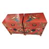 Image 2 : Pair Of Vintage Asian Painted Side Tables With Bird And Floral Details
