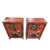 Image 2 : Pair Of Vintage Asian Painted Side Cupboards With Peacock And Floral Details