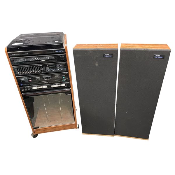 Vintage Yorx Vinyl Player & 2 Speakers