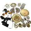 Image 1 : Vintage Variety Lot; Binoculars, Floral Lamp Shades, Porcelain Dishware and More