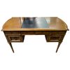 Image 1 : Vintage Leather Top Four Drawer Knee Hole Desk by Drexel Solid Wood