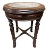 Image 1 : Vintage Rosewood Stone Inlay Topped Stool