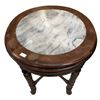 Image 2 : Vintage Rosewood Stone Inlay Topped Stool