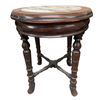 Image 2 : Vintage Rosewood Stone Inlay Topped Stool