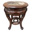 Image 1 : Vintage Rosewood and Stone Inlay Topped Stool