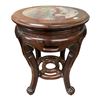 Image 1 : Vintage Rosewood and Stone Inlay Topped Stool