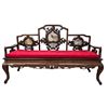 Image 1 : Beautiful Vintage Sofa w Carved Rosewood With Stone Inlays
