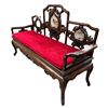 Image 2 : Beautiful Vintage Sofa w Carved Rosewood With Stone Inlays
