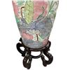 Image 3 : Vintage Floral Porcelain Vase on Rosewood Stand