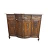 Image 2 : 2Pcs Oak Buffett w Beveled Glass and Marbled Top (Damaged)