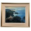 Image 1 : Framed Original Artist Signed Daniel Izzard Oil on Canvas "Point Grey From Above, Fisherman's Cove"
