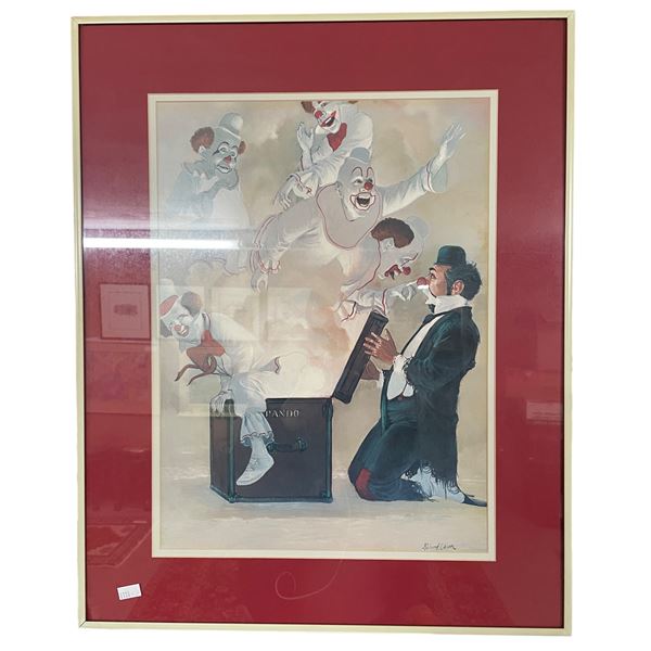 Vintage Robert Owen Pando Clown Print