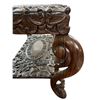 Image 4 : Beautiful Vintage Rosewood Carved Floral Detailed Coffee Tabel with crack on Top