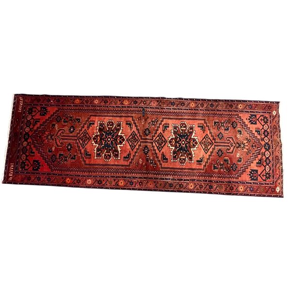 100% Authentic Hand Knotted Wool Persian Rug Made in  Iran Red Runner