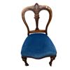 Image 2 : Antique Balloon Back Blue Velvet Chair on Castors