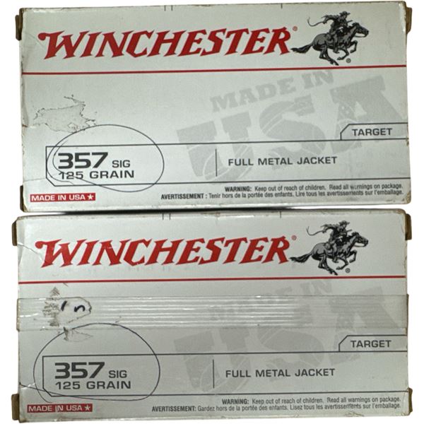 100 Rounds of 357 SIG Winchester 125gr Ammunition
