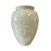 Image 2 : Vintage Asian Light Green Glazed Pottery Vase w Poppy Details